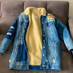 Oversized straight-cut unisex denim jacket